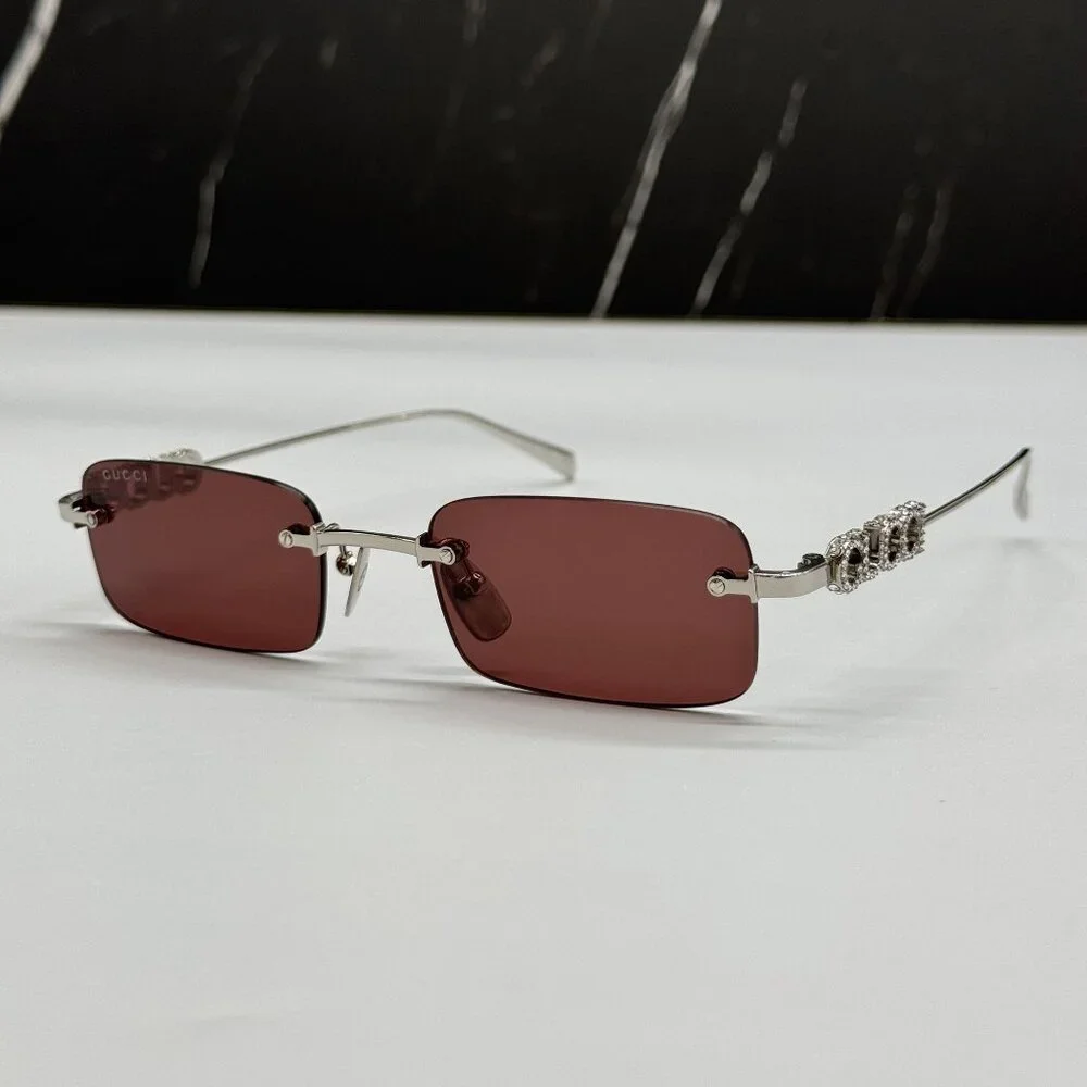 NEW GUCCI SUNGLASSES SILVER UNISEX EYEWEAR GUCCI GG1808S 004